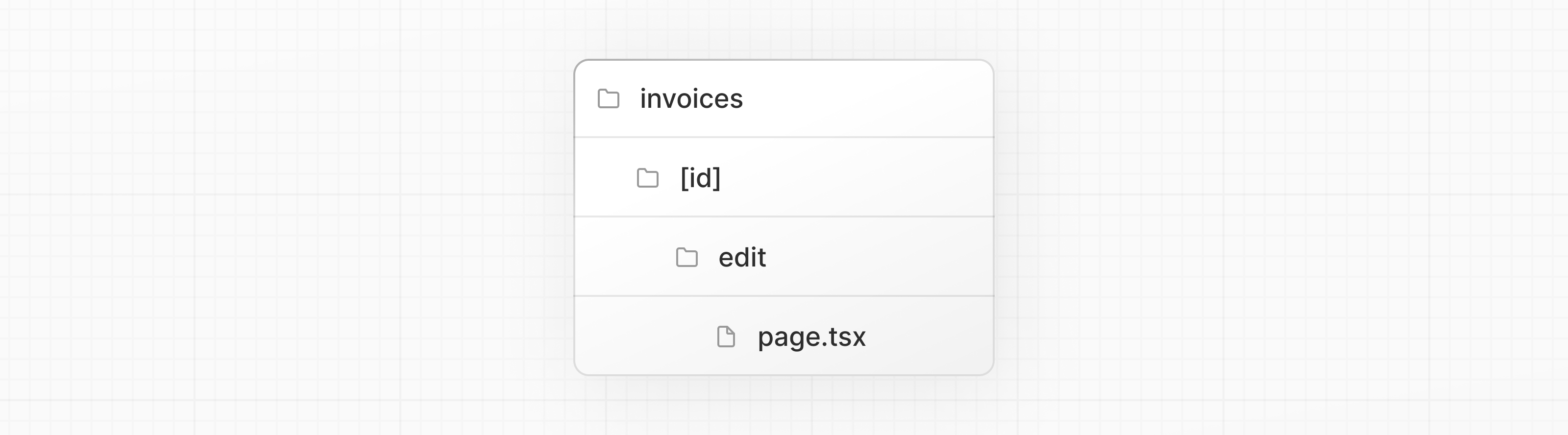 包含嵌套 [id] 文件夹和其中 edit 文件夹的 Invoices 文件夹