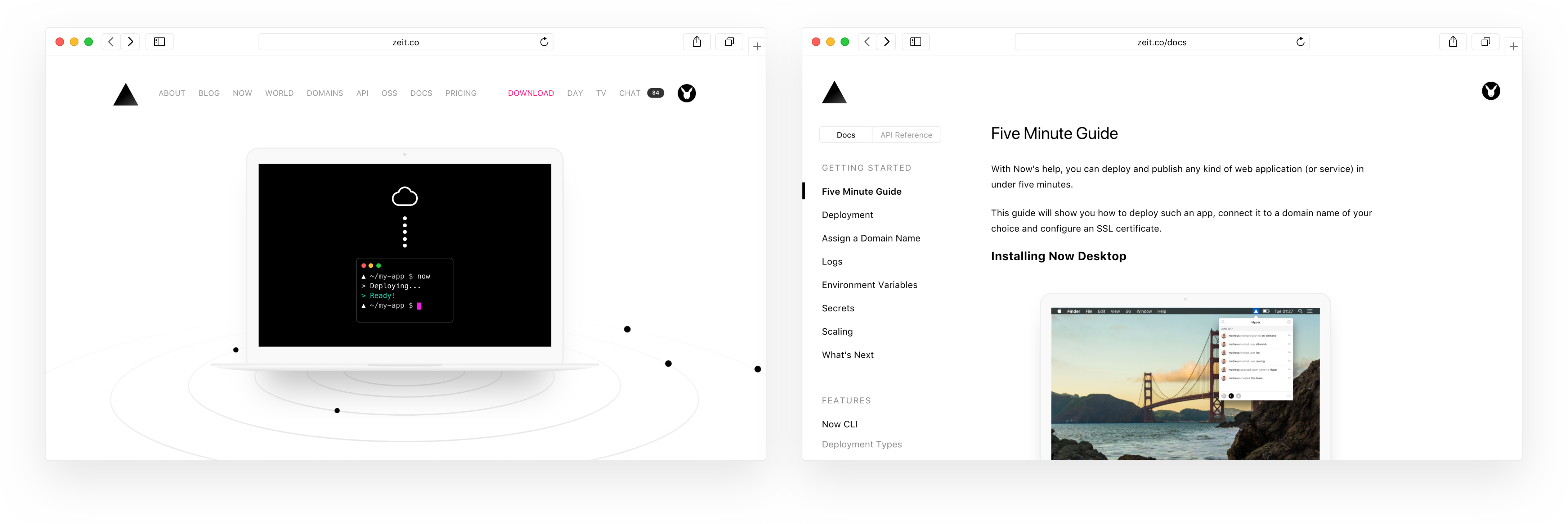 Both of our pages have a seamless experience, but they belong to separate apps