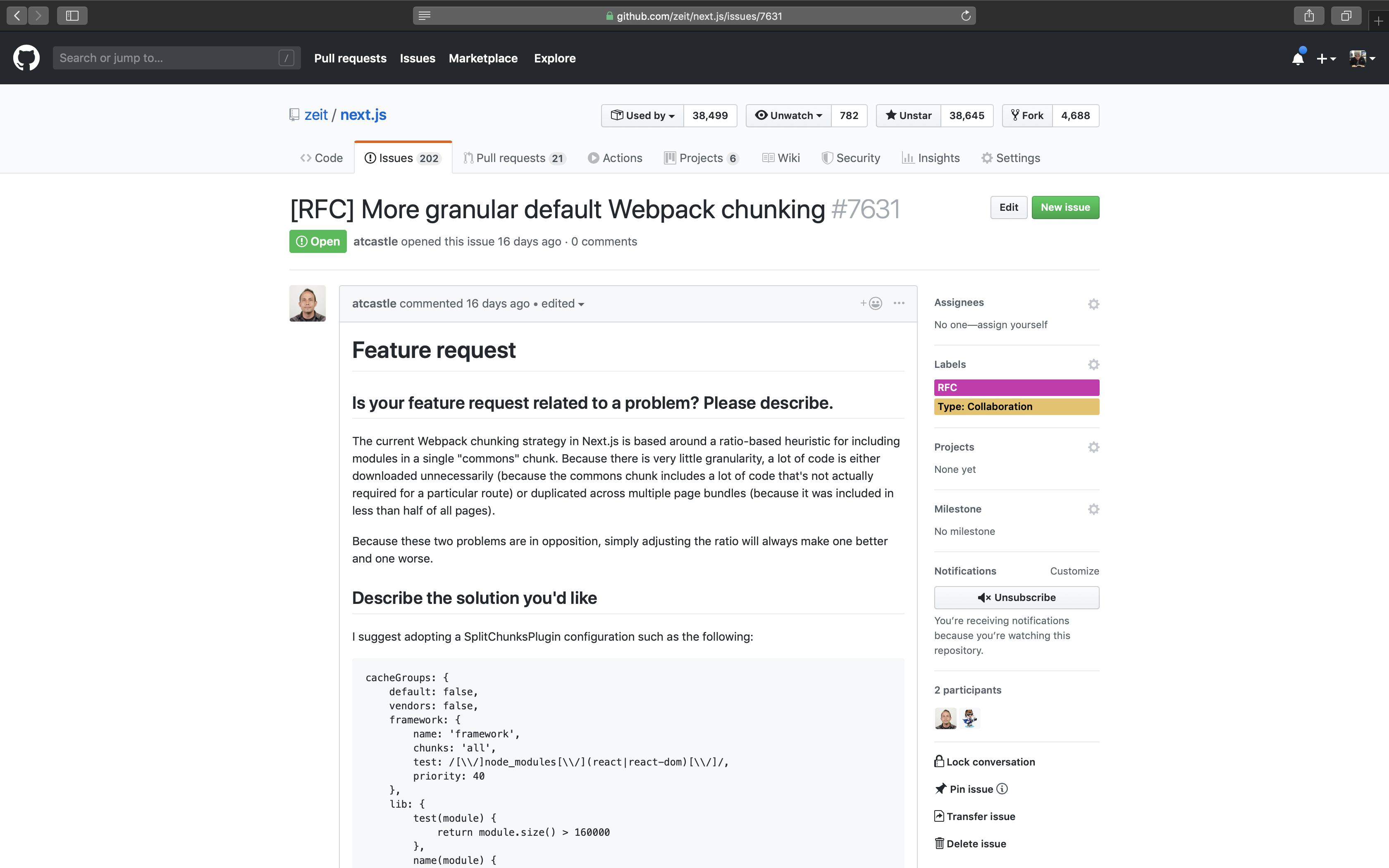 Next.js Chunking Collaboration RFC